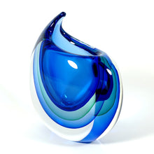 Load image into Gallery viewer, Large Luigi Onesto Murano Italian Sommerso Blue Vase Italian Modernist