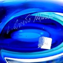 Load image into Gallery viewer, Large Luigi Onesto Murano Italian Sommerso Blue Vase Italian Modernist