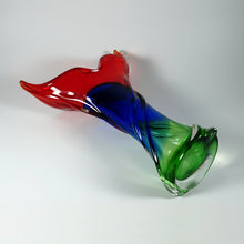 Load image into Gallery viewer, Large Italian Murano Sommerso Glass Vase Free Form 16.5" Tall