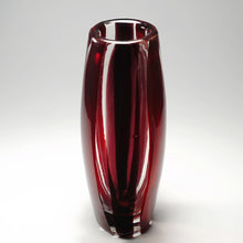 Load image into Gallery viewer, Murano Art Glass Vase IVR Mazzega Red & Purple Striped Vintage Mid-Century