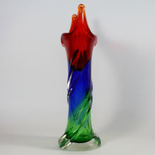 Load image into Gallery viewer, Large Italian Murano Sommerso Glass Vase Free Form 16.5" Tall