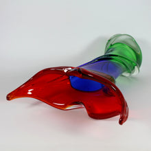 Load image into Gallery viewer, Large Italian Murano Sommerso Glass Vase Free Form 16.5" Tall