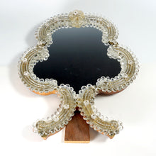Load image into Gallery viewer, Italian Venetian Murano Art Glass Vanity Table Top Mirror, Gold Leaf Rosettes