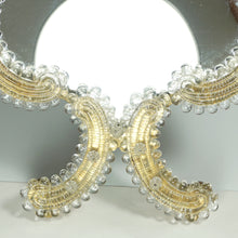 Load image into Gallery viewer, Italian Venetian Murano Art Glass Vanity Table Top Mirror, Gold Leaf Rosettes