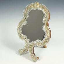 Load image into Gallery viewer, Italian Venetian Murano Art Glass Vanity Table Top Mirror, Gold Leaf Rosettes