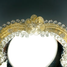 Load image into Gallery viewer, Italian Venetian Murano Art Glass Vanity Table Top Mirror, Gold Leaf Rosettes