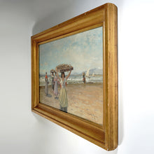 Load image into Gallery viewer, Heinrich Rasch (1840-1913) German Oil Painting Women by the Sea