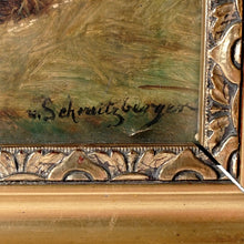 Load image into Gallery viewer, Josef Schmitzberger (1851 - 1940) German Oil Painting Hunting Genre, Dachshund, English Pointer, Hunter & Stag