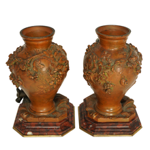 Load image into Gallery viewer, PAIR Antique French Bronze & Marble Vases, Putti Figures, Signed Auguste Moreau