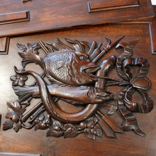 Load image into Gallery viewer, Antique Black Forest Carved Wood Panels PAIR Animal Plaques Hunting Game Trophy