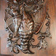 Load image into Gallery viewer, Antique Black Forest Carved Wood Panels PAIR Animal Plaques Hunting Game Trophy