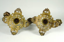 Load image into Gallery viewer, Vintage Bronze Candle Holders PAIR Candlestick Candelabras Figural Ornate