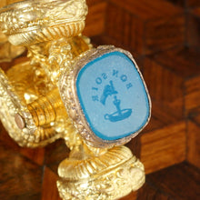 Load image into Gallery viewer, Antique French Palais Royal Wax Seal Wheel Spinning Rotating Intaglio Gilt Metal