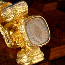 Load image into Gallery viewer, Antique French Palais Royal Wax Seal Wheel Spinning Rotating Intaglio Gilt Metal