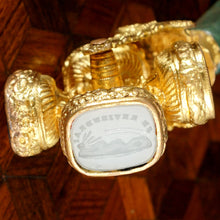 Load image into Gallery viewer, Antique French Palais Royal Wax Seal Wheel Spinning Rotating Intaglio Gilt Metal