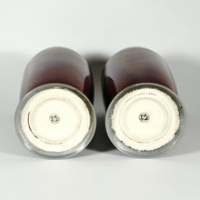 Load image into Gallery viewer, Pair Art Deco French Vases Paul Milet Sevres Ceramic Urns Ox Blood Sang De Boeuf Red Flambe Glaze