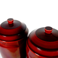 Load image into Gallery viewer, Pair Art Deco French Vases Paul Milet Sevres Ceramic Urns Ox Blood Sang De Boeuf Red Flambe Glaze