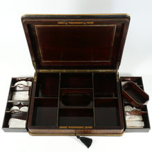 Load image into Gallery viewer, Paul SORMANI Antique French Signed Gaming Box Marquetry Wood Inlay Mother of Pearl Tokens