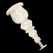 Load image into Gallery viewer, Antique French Palais Royal Mother of Pearl Silver Wax Seal, Cross Matrix