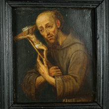 Load image into Gallery viewer, Baroque Oil Painting on Copper Portrait of Saint Francis with Crucifix
