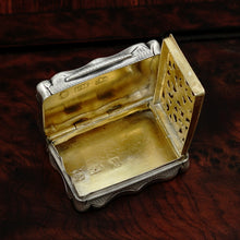 Load image into Gallery viewer, Antique Victorian Sterling Silver Vinaigrette Frederick Marson, Belt & Crown Monogram