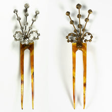 Load image into Gallery viewer, Edwardian Antique Hair Comb Aigrette Ornament Rhinestone Jewels