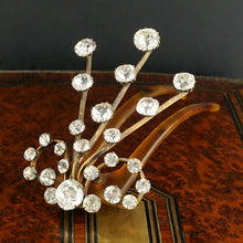 Load image into Gallery viewer, Edwardian Antique Hair Comb Aigrette Ornament Rhinestone Jewels
