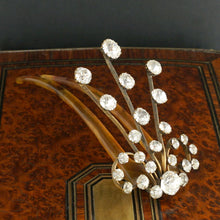 Load image into Gallery viewer, Edwardian Antique Hair Comb Aigrette Ornament Rhinestone Jewels