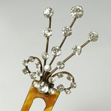 Load image into Gallery viewer, Edwardian Antique Hair Comb Aigrette Ornament Rhinestone Jewels