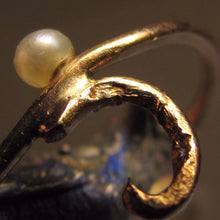 Load image into Gallery viewer, Antique Victorian 18K Rose Gold & Silver French Bird Brooch, Diamonds & Pearls, Ruby Eyes