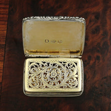 Load image into Gallery viewer, Antique Georgian Sterling Silver and Gilt Vinaigrette, Joseph Willmore, Birmingham, 1830