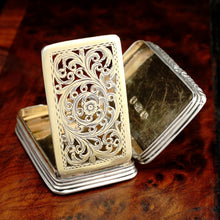 Load image into Gallery viewer, Antique Georgian Sterling Silver and Gilt Vinaigrette, Joseph Willmore, Birmingham, 1830