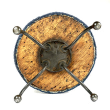 Load image into Gallery viewer, Vintage Wool Needlepoint Footstool Fruit Botanical Iron Feet