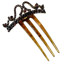 Load image into Gallery viewer, Vintage Bohemian Garnet Hair Comb Tiara Czech 900 Silver