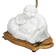 Load image into Gallery viewer, Vintage Chinoiserie Blanc de Chine Porcelain Buddha Table Lamp