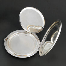 Load image into Gallery viewer, Sterling Silver Guilloche Enamel Compact Crisford & Norris Chrysanthemum Flowers