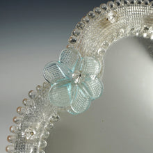 Load image into Gallery viewer, Italian Venetian Murano Art Glass Vanity Dressing Table Top Mirror Blue Flowers Italy Venice