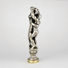 Load image into Gallery viewer, Antique French Silvered Gilt Bronze Wax Seal Hercules Lion Sculptural Desk Stamp