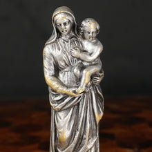 Load image into Gallery viewer, Antique French Silvered Bronze Wax Seal Desk Stamp Madonna & Child