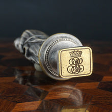 Load image into Gallery viewer, Antique French Silvered Bronze Wax Seal Desk Stamp Madonna & Child