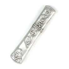 Load image into Gallery viewer, Antique French .800 Silver Sewing Needle Case Etui, Mistletoe Pattern