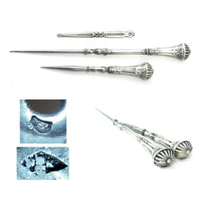 Load image into Gallery viewer, Antique French Silver Embroidery Sewing Tools, Kit, Set