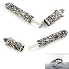 Load image into Gallery viewer, Ornate Antique French 800 Silver Repousse Chinoiserie Needle Case Sewing Etui