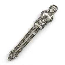 Load image into Gallery viewer, Antique French .800 Silver Figural Roman Lady Sewing Needle Case Etui