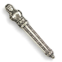 Load image into Gallery viewer, Antique French .800 Silver Figural Roman Lady Sewing Needle Case Etui