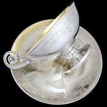 Load image into Gallery viewer, Large Heavy Antique French Sterling Silver & Gilt Vermeil Chocolate Tea / Coffee Cup & Saucer by Francois-Desire Froment-Meurice, 408.3g