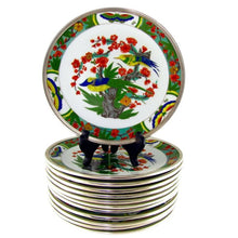Load image into Gallery viewer, 14pc Rare French Sterling Silver Raynaud Limoges Porcelain Dessert Service, Plates, Large Tray & Bowl