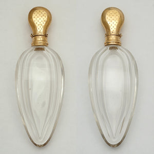Antique gold & cut glass perfume bottle