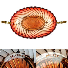 Load image into Gallery viewer, Signed Baccarat glass centerpiece bowl, Rose Tiente Bamboo Swirl pattern, Bambous tors
