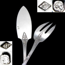 Load image into Gallery viewer, 24pc Antique French Sterling Silver PUIFORCAT Fork & Knife Fish Service Flatware Set